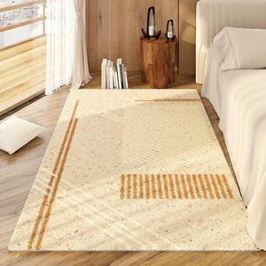 AOVOC Ковер 80х180 см из искусственной шерсти в японском стиле для спальни/гостиной, у кровати/дивана, толстый, бежевый