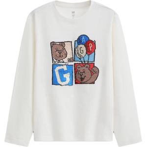 Футболка для детей с круглым вырезом GAP, milk белый