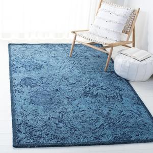 Ковер SAFAVIEH, 153 x 244 см, Ikat Collection, темно-синий, ручной работы из шерсти, идеально для помещений с высокой проходимостью в гостиной, спальне (IKT506N)