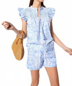 Топ с рукавами-крылышками в тропическом принте Sail to Sable, Tropical Print