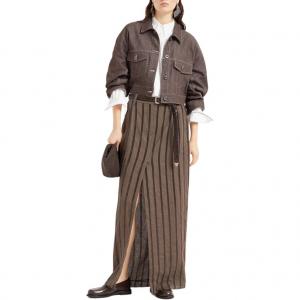 Brunello Cucinelli Расшитый укороченный пиджак, Chocolate