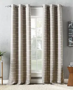 Затемняющая шторная панель с люверсами и принтом «Саки-шибори» Sun Zero, stone