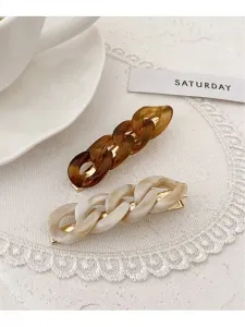 Прозрачные заколки для волос в виде черепаховой скорлупы Florist, цвет White X Brown