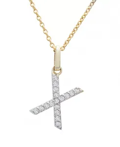Ожерелье с бриллиантовой подвеской (1/10 карата) из 14-каратного золота, 17 дюймов + удлинитель 1 дюйм Macy'S, x