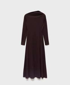 Женское платье А-силуэта с асимметричным вырезом MANGO, Brown