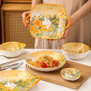 Ceramics Набор Aiduo 2 чашки 2 ложки: 6 чашек 11,5 см + 6 ложек с длинной ручкой, 12 предметов, керамическая посуда для детского питания