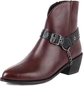 Женские ботильоны MRKEWUNEY с острым носком и каблуком-блоком в стиле Челси, 85 Red