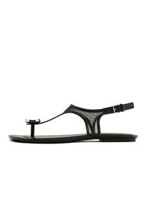 Сандалии с Т-образной застежкой Massimo Dutti, черный