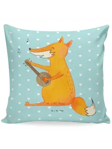 Подушка Mr & Mrs Panda 40x40 Fuchs Gitarre, цвет türkis pastell