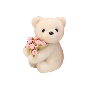 PUDOWRABBIT Очаровательная утонченная плюшевая кукла Rose Bear Bunny магнитная ладонная игрушка высота 15см