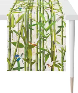 APELT дорожка для стола "1702 Summergarden, летнее украшение, лето", (1 шт.), цифровая печать 45х135 см, зеленый