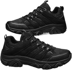 Мужские кроссовки из сетки, дышащие, нескользящие, повседневные для весны/лета, прочные для походов и прогулок на открытом воздухе, стильные спортивные туфли для комфорта в течение всего дня Qacksv, черный