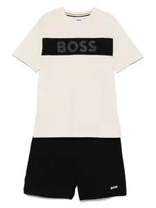 Комплект из футболки и шортов с логотипом BOSS Kidswear, синий