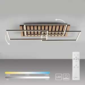 Моя домашняя потолочная лампа Unnestad Akustikpaneele LED-панель 2 шт. теплый белый - холодный белый, поворотная рамка, дерево, акустика, панели My Home, Holz-natur