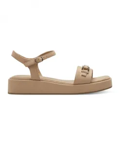 Женские сандалии на плоской подошве Marco Tozzi, бежевый