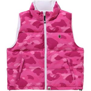 Женская пуховая жилетка A BATHING APE, розовый/белый
