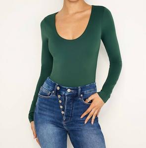 Боди с круглым вырезом Scuba в темно-зеленом цвете GOOD AMERICAN