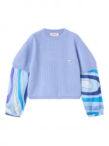 Свитер с круглым вырезом Pucci Junior, синий