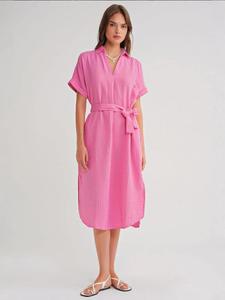MixRay Платье-рубашка в розовом цвете