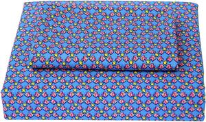 Tommy Hilfiger Комплект постельного белья, размер Twin, хлопковый, синий, старый узор Fish Kiss