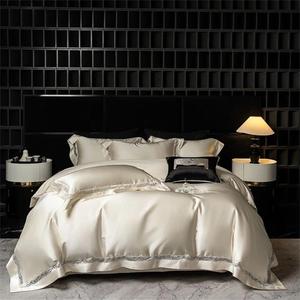 UCCKIOWQ Комплект постельного белья из дамаска с кружевами, стеганый пододеяльник 400 нитей, льняные простыни