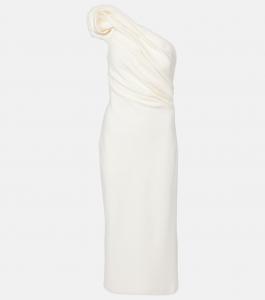 Коктейльное платье Granalle из крепа с драпировкой Safiyaa, слоновая кость