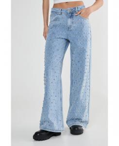 Женские джинсы прямого кроя с заклепками Nasty Gal, Vintage wash