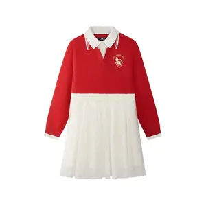 Платья с лацканами, средней длины FILA KIDS, legend красный