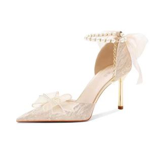 Свадебные туфли на высоком каблуке для женщин TAOLEI, Champagne