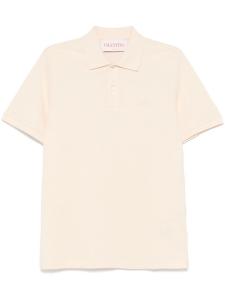 Valentino Garavani рубашка поло с вышитым логотипом VLogo Signature, нейтральный цвет