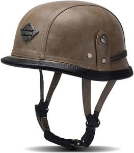 Шлем кожаный Dcoltmi-888, коричневый