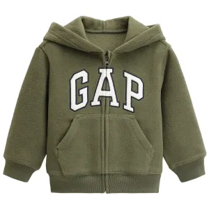 Детская флисовая куртка с аппликацией логотипа GAP, зеленый