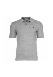 Рубашка поло - пике с вышитым логотипом хлопок стрейч U.S. Polo Assn., серый