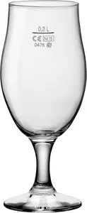 Бокал тюльпан для пива Executive 26,10 мл; 0,2 л с линией наполнения - 6 штук Bormioli