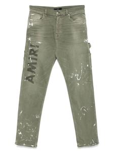 Джинсы AMIRI из эластичного хлопка с логотипом, зеленый