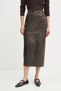 Кожаная юбка Niki Day Birger Et Mikkelsen, коричневый