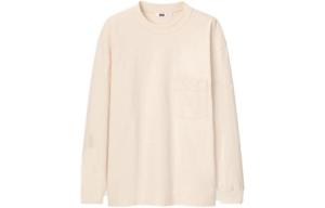 Футболка унисекс светло-бежевая Uniqlo, светло-бежевый