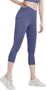 Капри-леггинсы для женщин High Waisted с карманами