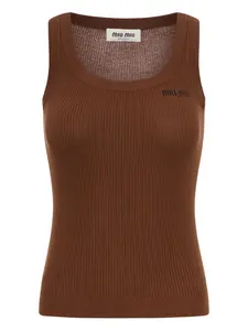 Топ в рубчик MIU MIU, коричневый