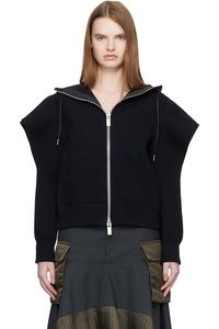 Толстовка с капюшоном из губки Sacai, черный
