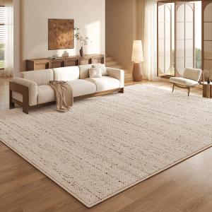 Budis Ковер 160х230 см для гостиной/спальни в стиле лайт-люкс, кремовый, waterproof, моющийся, не скользящий