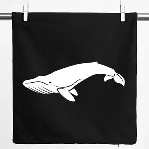 Наволочка Huuraa с силуэтом кита, подарочная, 40x40 см, черный хлопок, подарок с китом Hellweg Druckerei