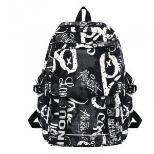 Нейлоновый рюкзак студенческий унисекс разноцветный LEXI, подвеска с буквой белая