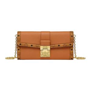 Кошелек из коровьей кожи Tracy Visetos, средняя женская сумка через плечо, коричневая коньячная MCM