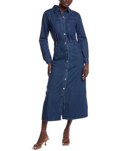 Джинсовое макси-платье рубашка JL LUXE, синий