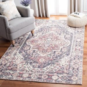 SAFAVIEH Classic Vintage Collection ковер 275 x 366 см - , Red & Blue, ручной работы восточный медальон состаренный, идеально для помещений с высокой проходимостью в гостиной, спальне (CLV203Q)