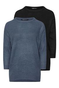 Джемперы Essential, 2 шт в упаковке Yours Curve, черный