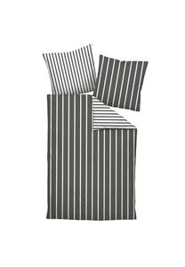 Двухкомплектное постельное бельё modern classics, мако-сатин, мерсеризованный хлопок, двустороннее, с полосками Janine, белый/серый