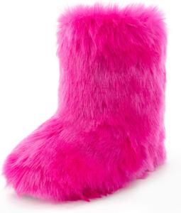 Женские ботинки IXU из искусственного меха, пушистые и мягкие, с овальным носком, замшевые зимние ботинки, удобные, теплые, короткие для улицы и дома, на плоской подошве, сапоги средней длины, Pink