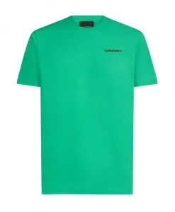 Обычная футболка с контрастным логотипом. John Richmond, зеленый